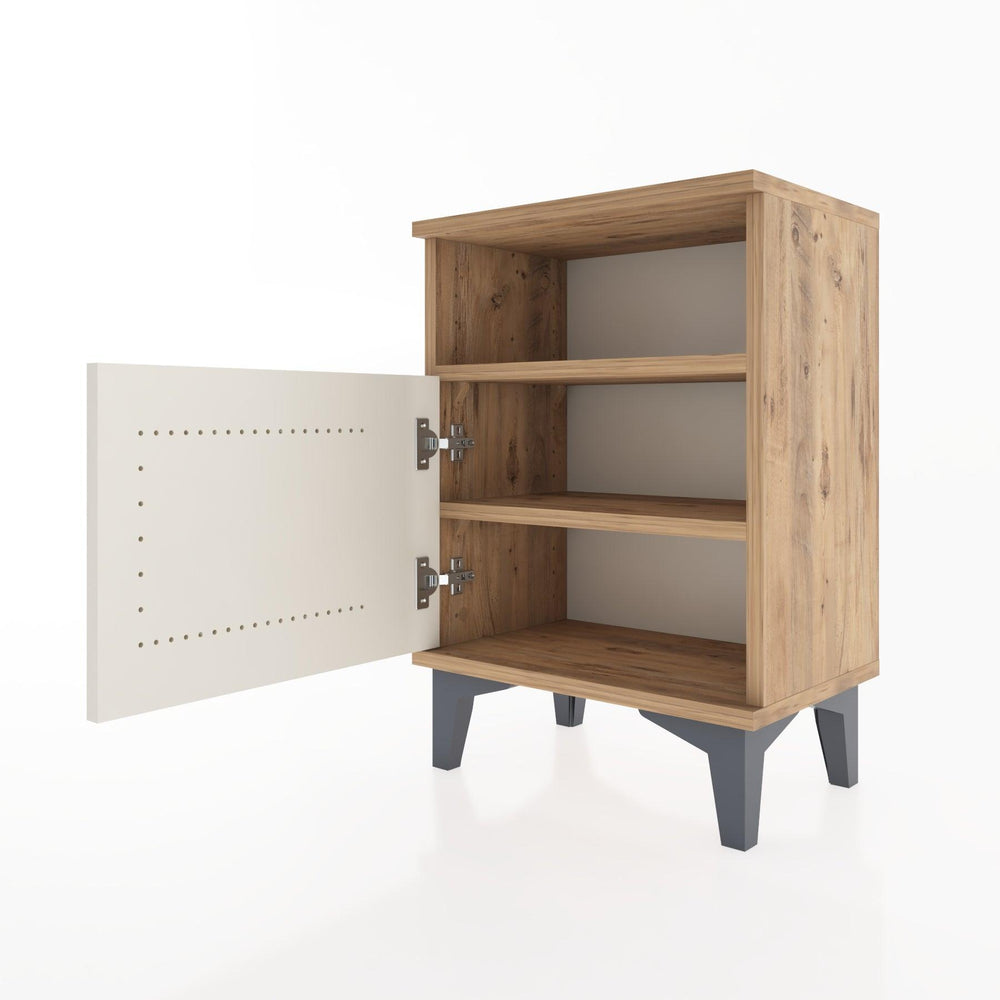 Woodntry Modüler Komodin Raf ve Tek Kapaklı 44x30x52 cm Çam - Woodntry