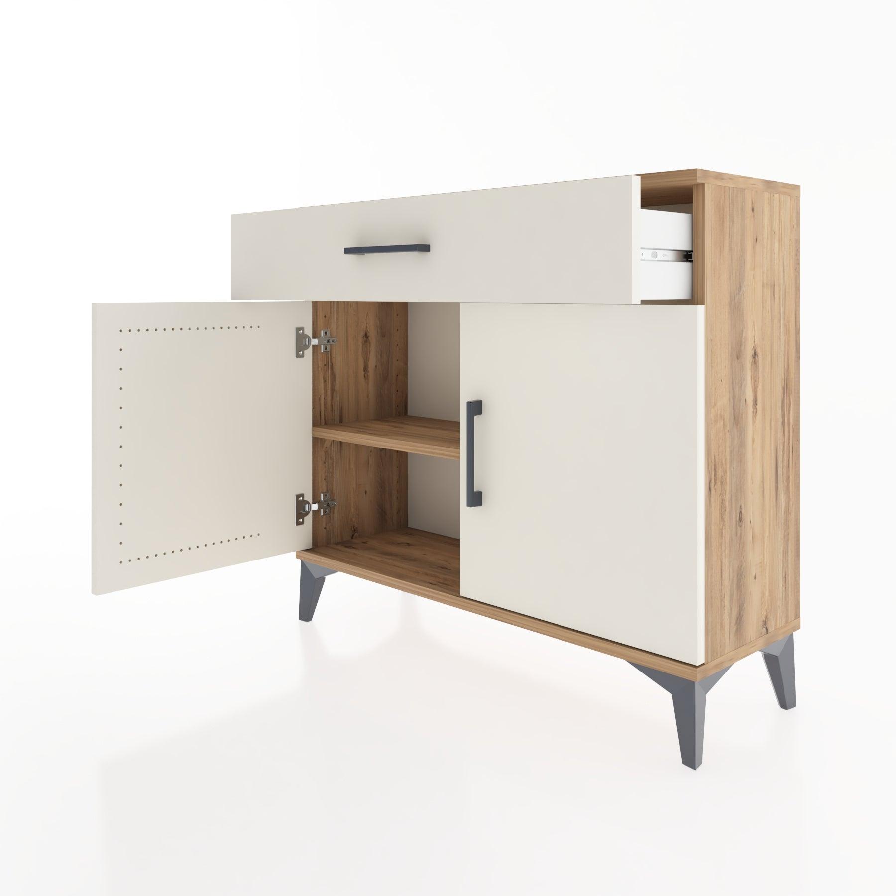 Woodntry Modüler Şifonyer Çekmece ve Kapaklı V1 88x30x68 cm Çam - Woodntry