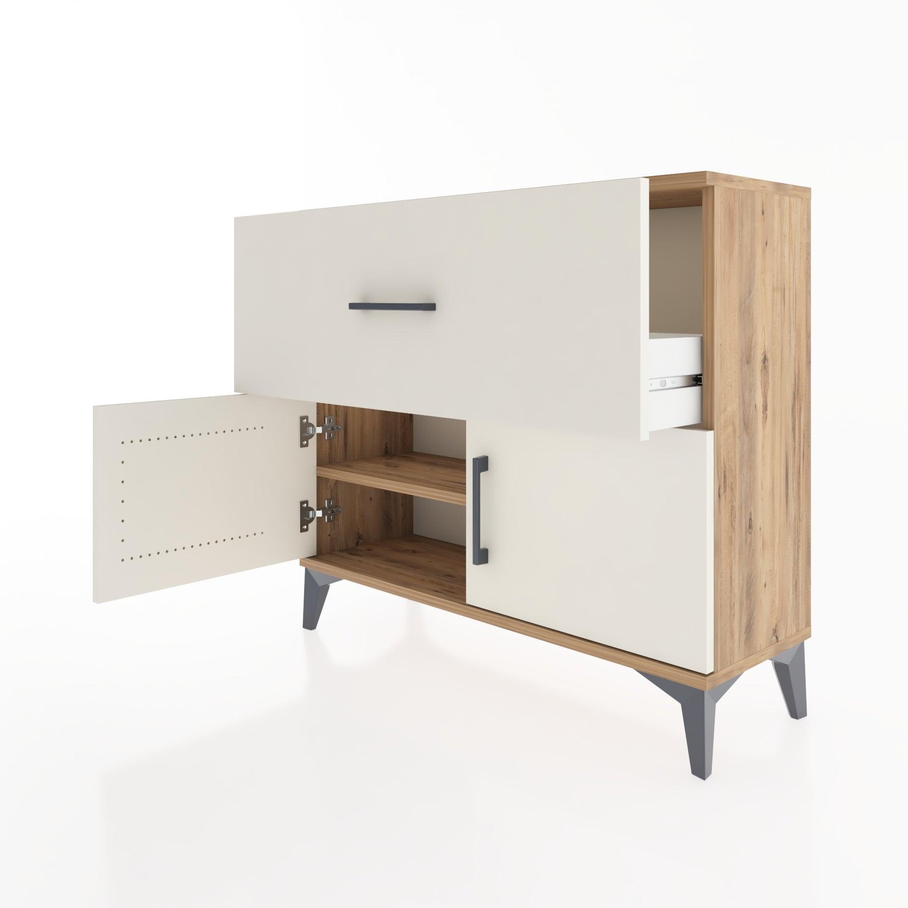 Woodntry Modüler Şifonyer Çekmece ve Kapaklı V2 88x30x68 cm Çam - Woodntry