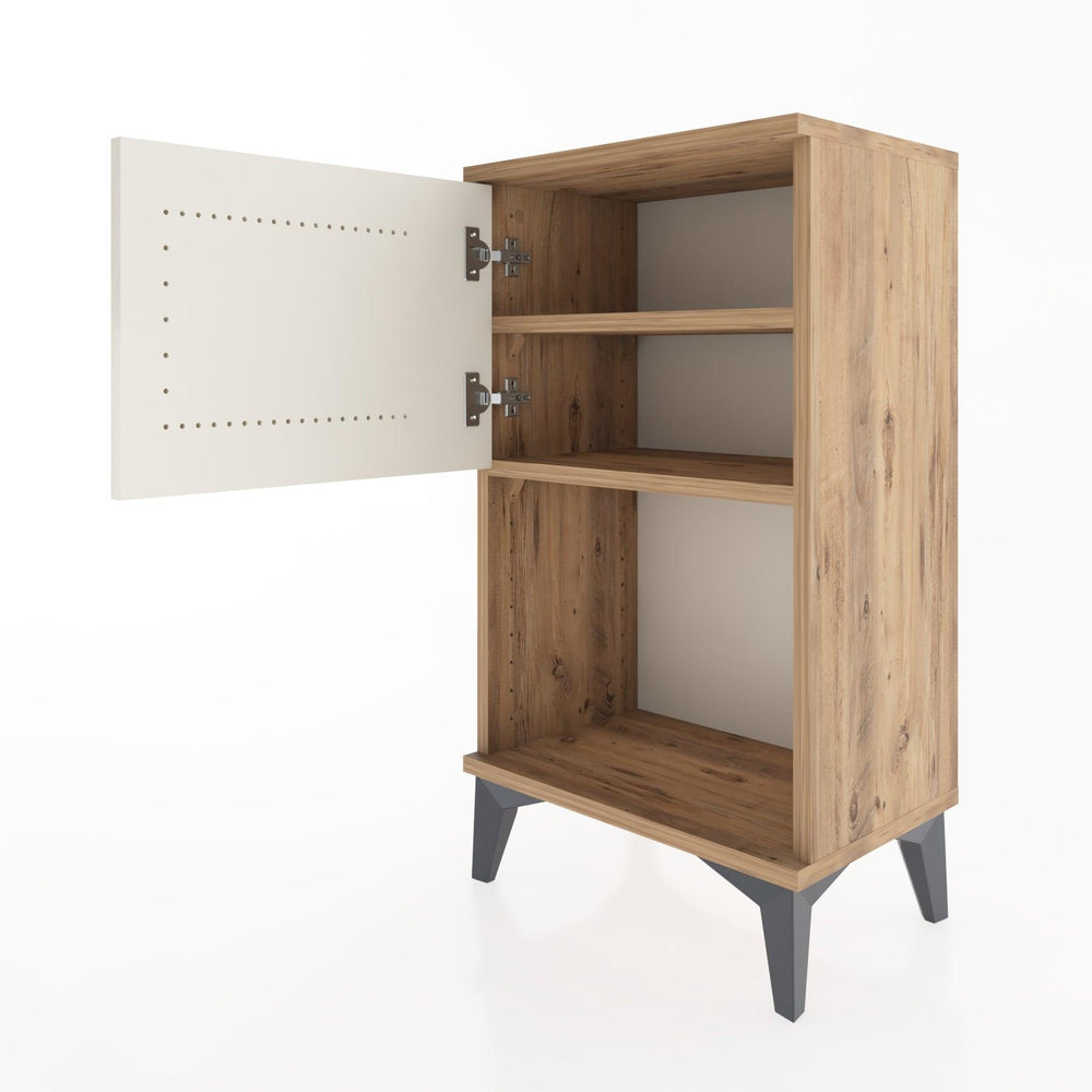 Woodntry Modüler Komodin Raf ve Tek Kapaklı V2 44x30x68 cm Çam - Woodntry