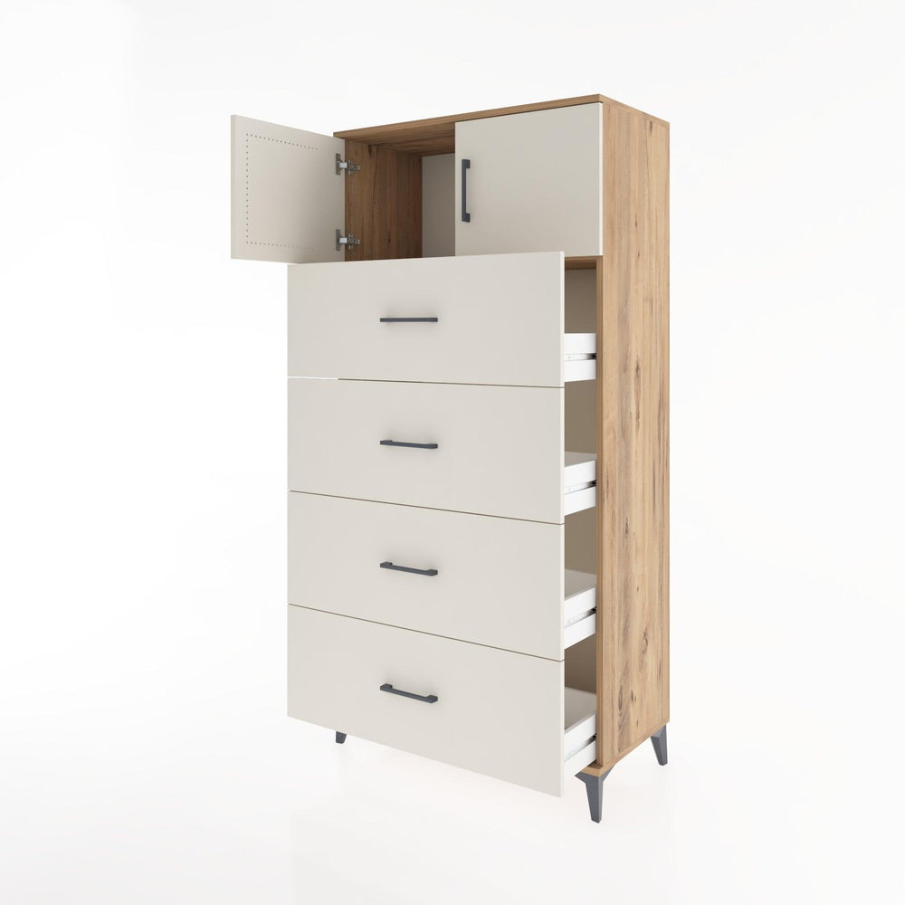 Woodntry Modular Cabinet Pine 88x44x170 cm with Doors and Drawers KC25-3