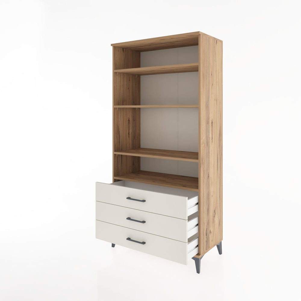 Woodntry Modüler Dolap Çam 88x44x170 cm Çekmeceli ve Raflı CR37-3