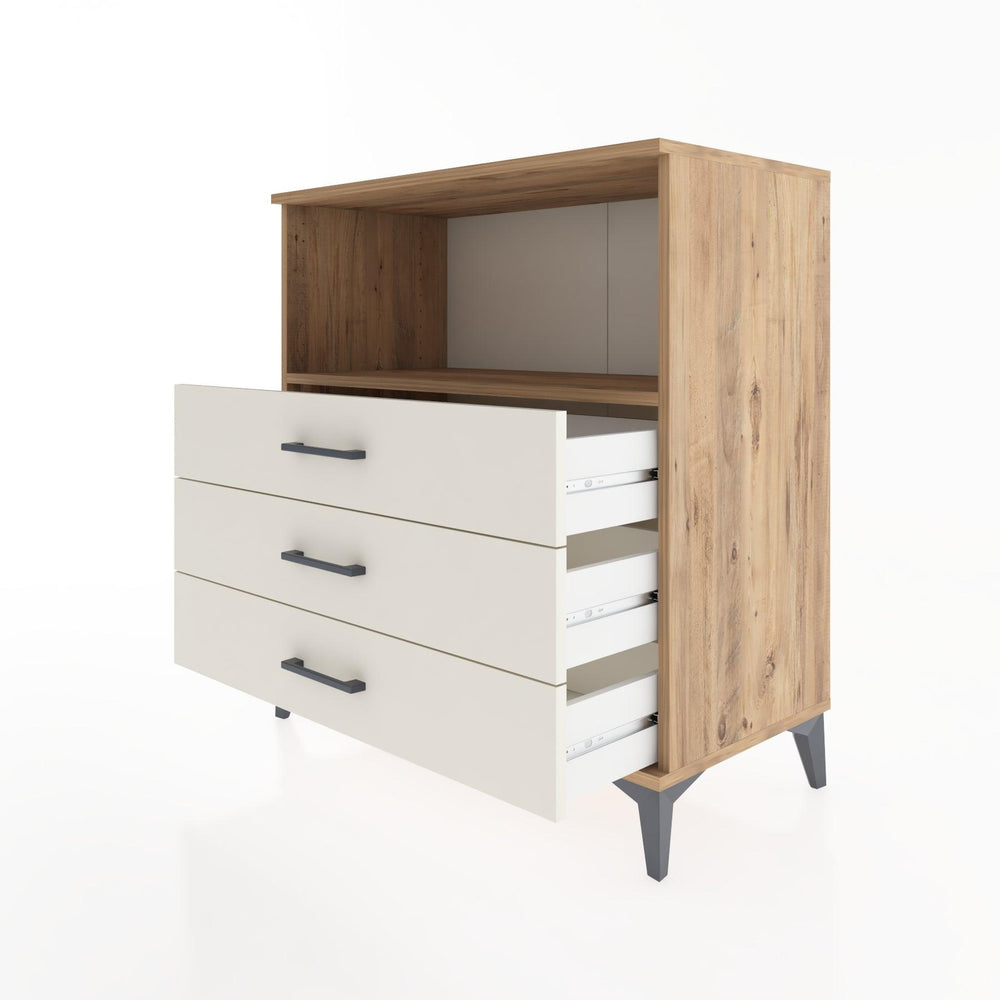 Woodntry Modüler Şifonyer Çam 88x44x84 cm Çekmeceli ve Raflı CR18-3