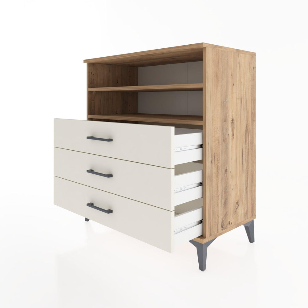 Woodntry Modüler Şifonyer Çam 88x44x84 cm Çekmeceli ve Raflı CR17-3