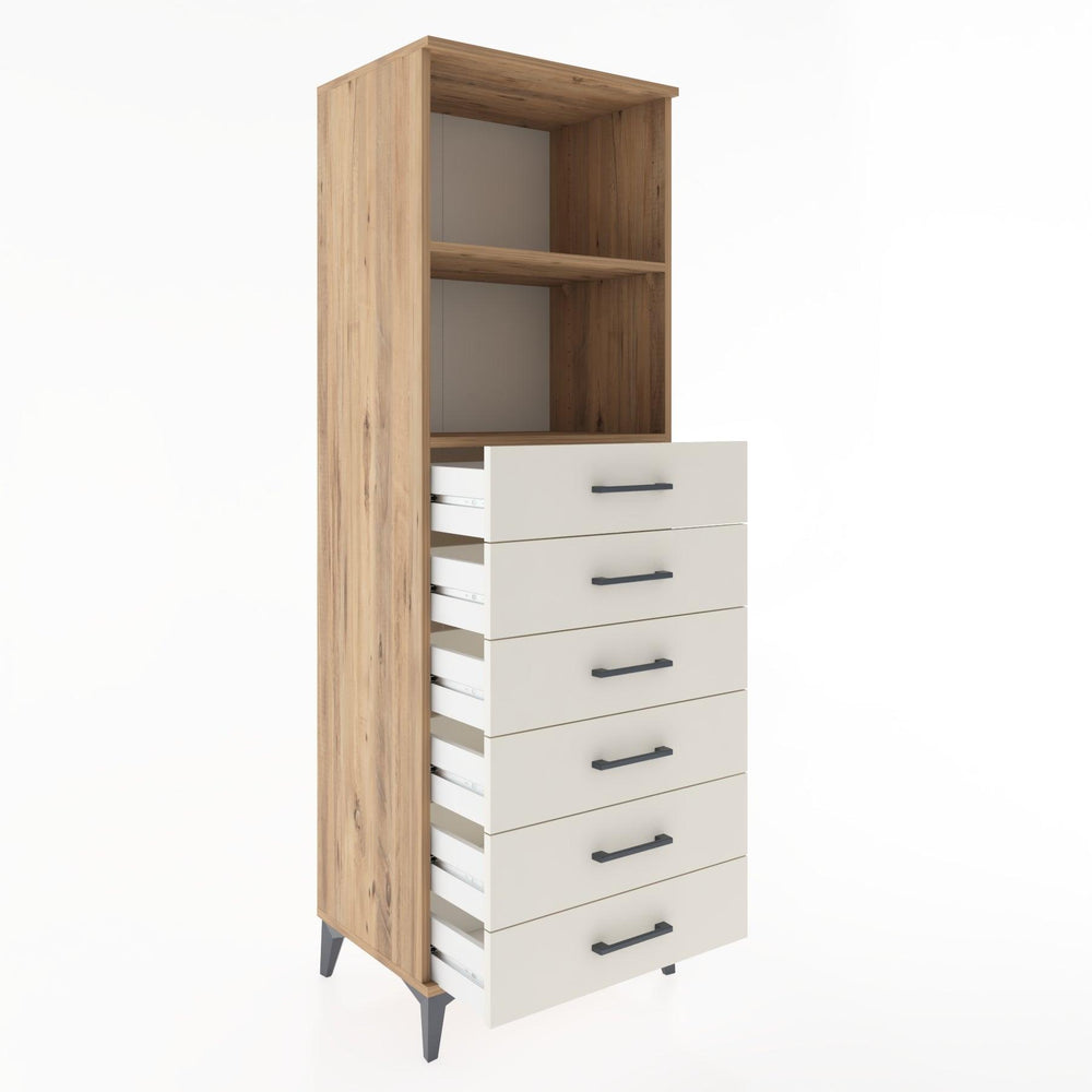 Woodntry Modular Cabinet Pine 60x44x170 cm with Drawers and Shelves CR34-3