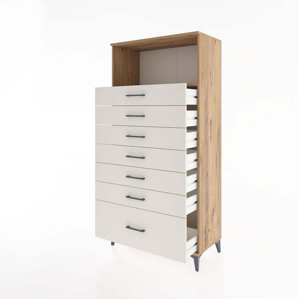 Woodntry Modüler Dolap Çam 88x44x170 cm Çekmeceli ve Raflı CR38-3