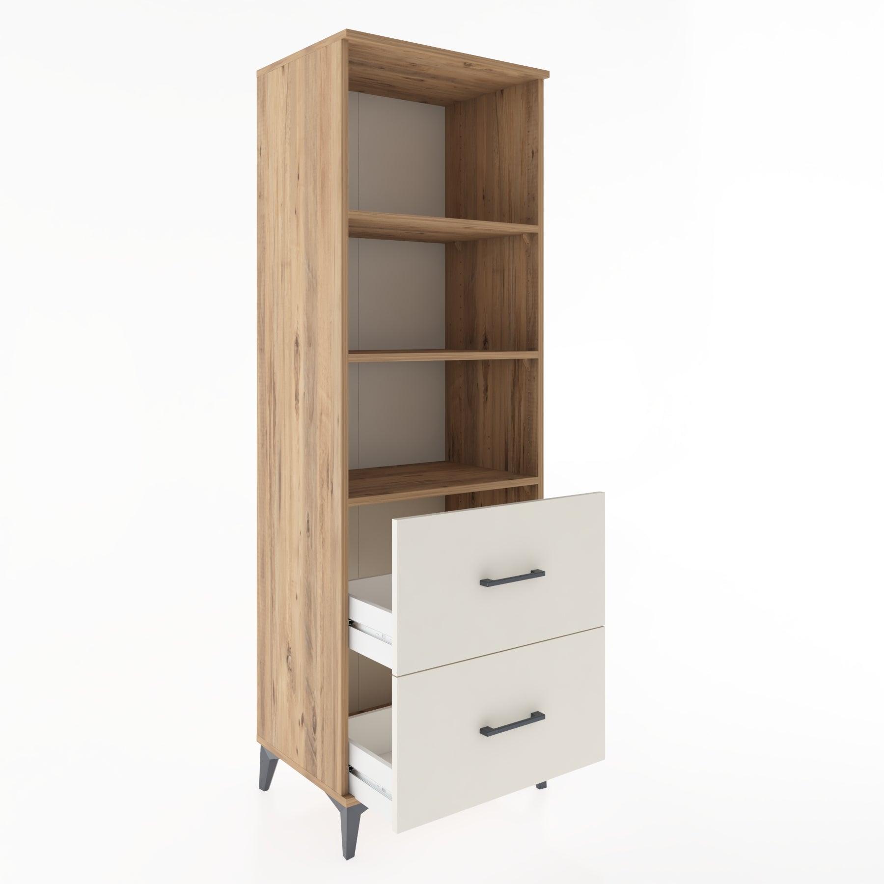 Woodntry Modüler Dolap Çam 60x44x170 cm Çekmeceli ve Raflı CR48-3