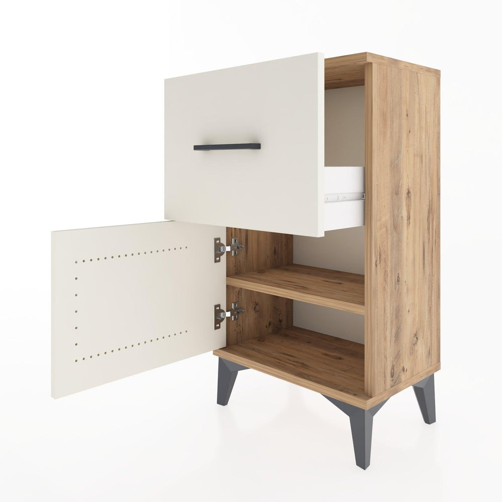 Woodntry Modüler Komodin Çekmece ve Kapaklı V1 44x30x68 cm Çam - Woodntry