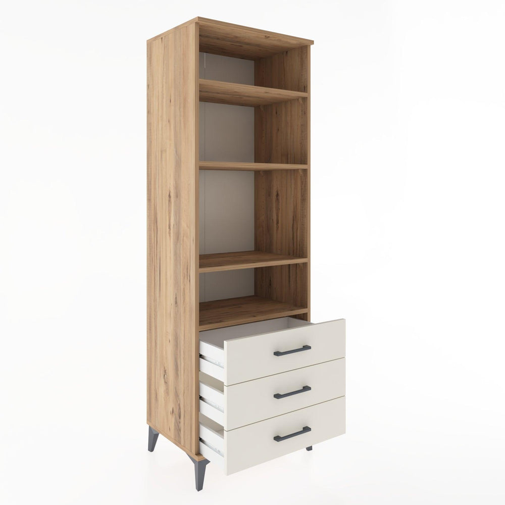 Woodntry Modüler Dolap Çam 60x44x170 cm Çekmeceli ve Raflı CR37-3