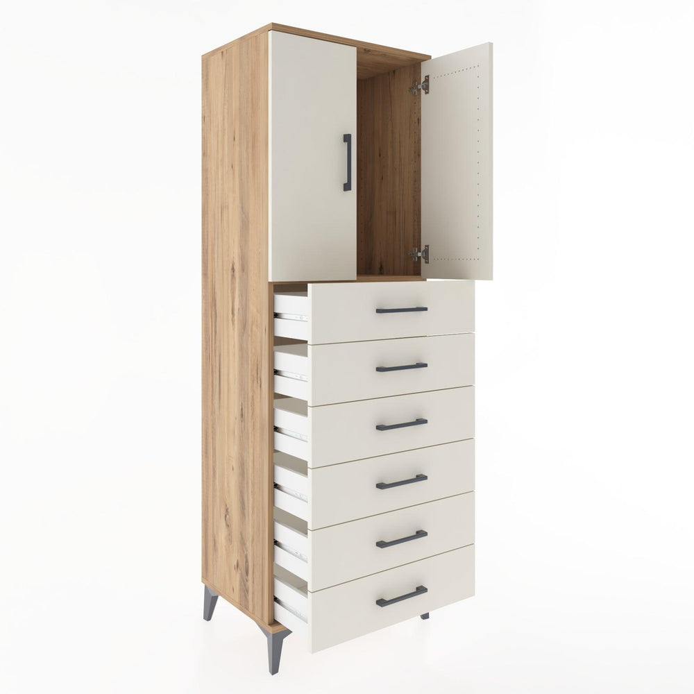 Woodntry Modular Cabinet Pine 60x44x170 cm with Doors and Drawers KC3-3