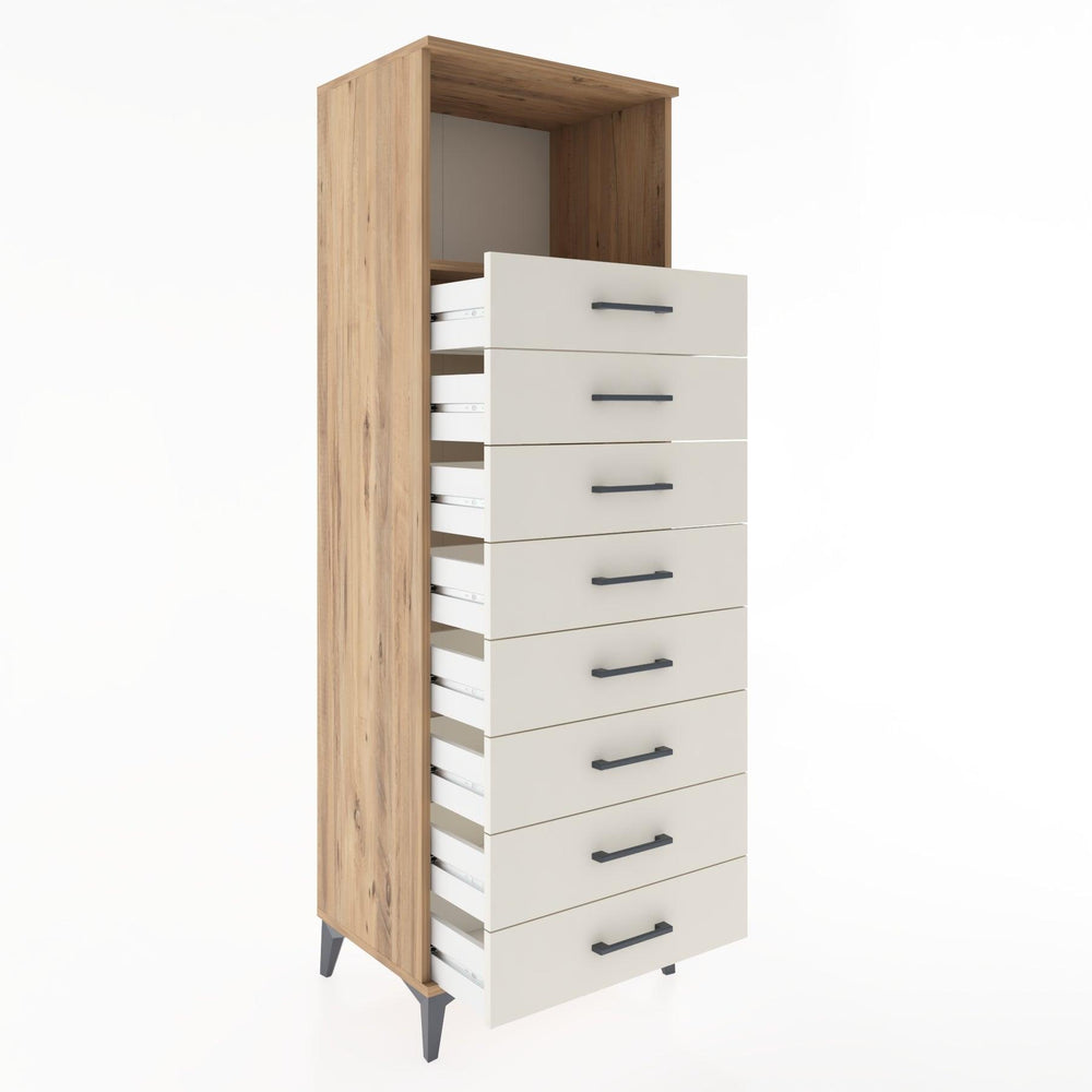 Woodntry Modüler Dolap Çam 60x44x170 cm Çekmeceli ve Raflı CR32-3