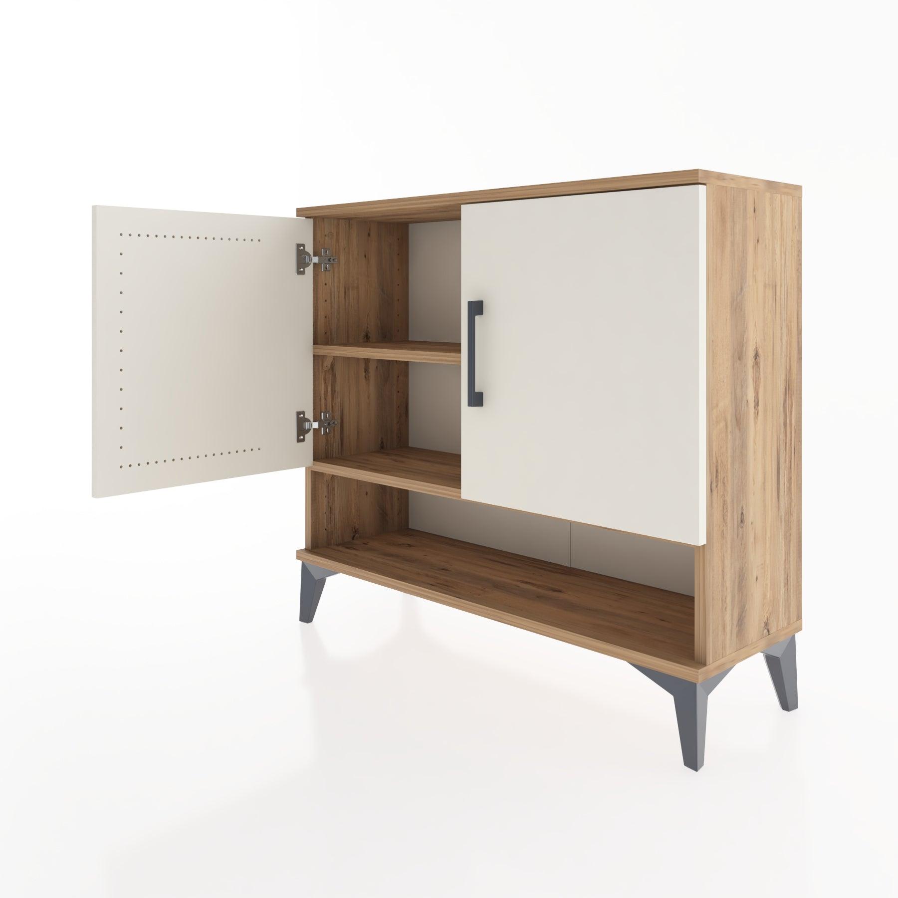 Woodntry Modüler Şifonyer İki Kapak ve Raflı V1 88x30x68 cm Çam - Woodntry