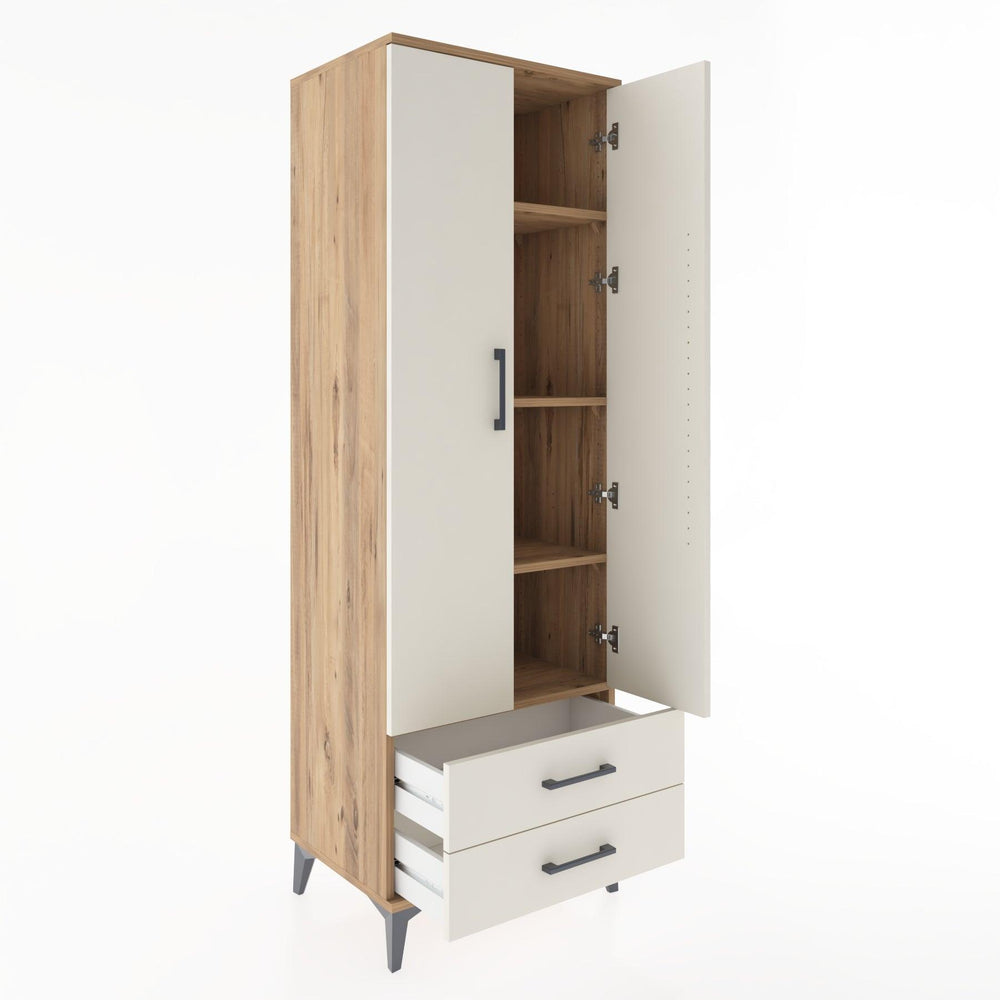 Woodntry Modüler Dolap Çam 60x44x170 cm Kapaklı ve Çekmeceli KC7-3