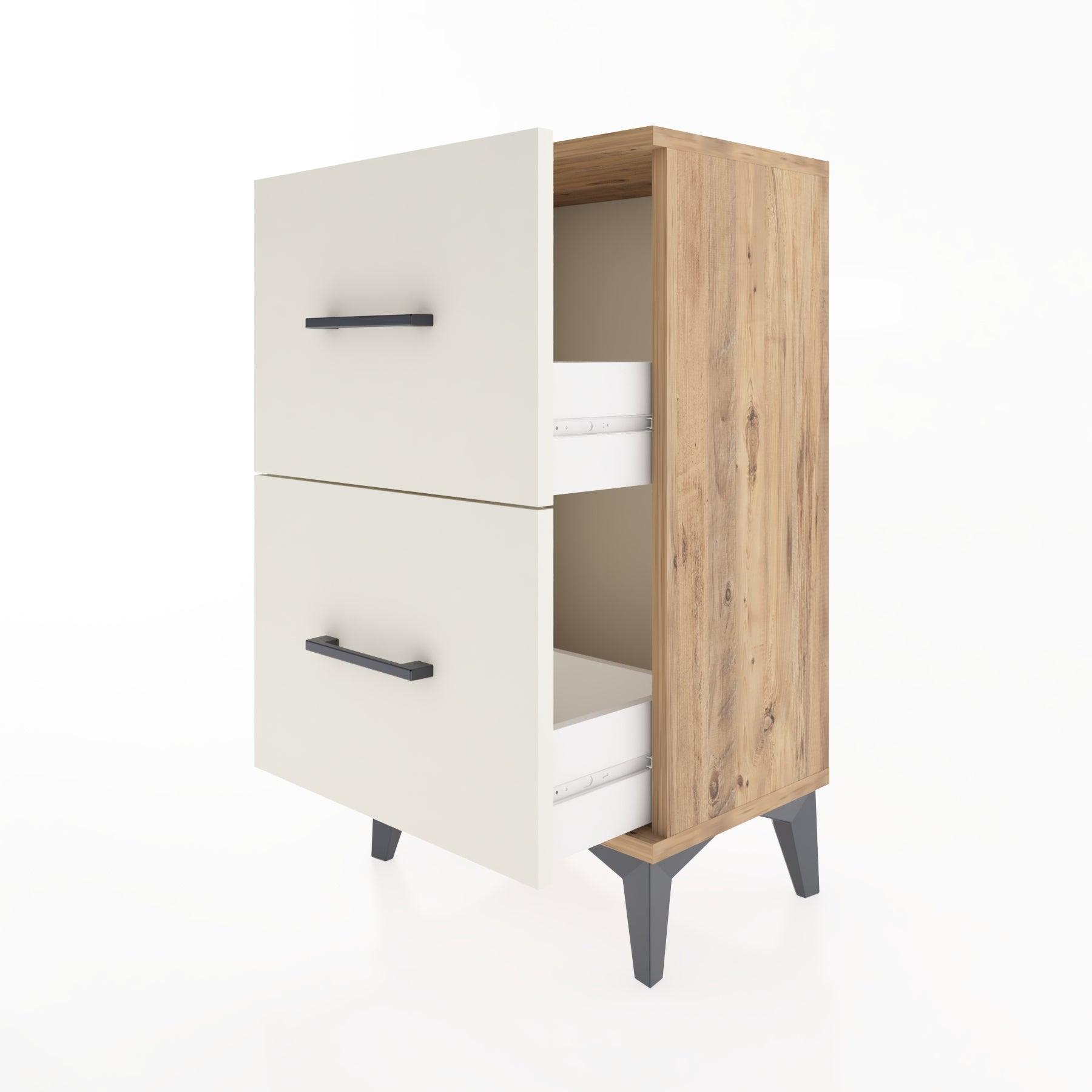 Woodntry Modüler Komodin İki Çekmeceli 44x30x68 cm Çam - Woodntry