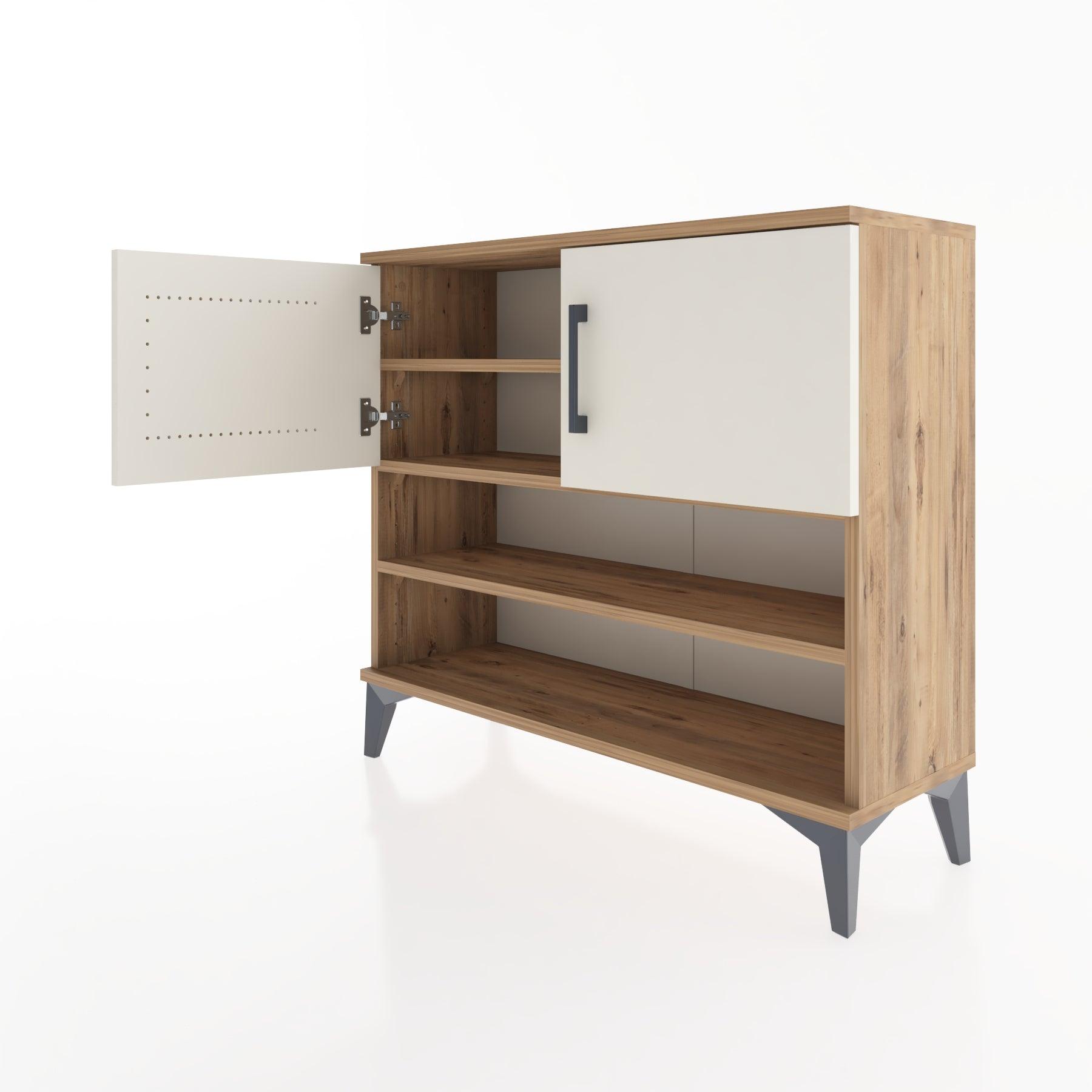Woodntry Modüler Şifonyer Raf ve İki Kapaklı V2 88x30x68 cm Antrasit - Woodntry