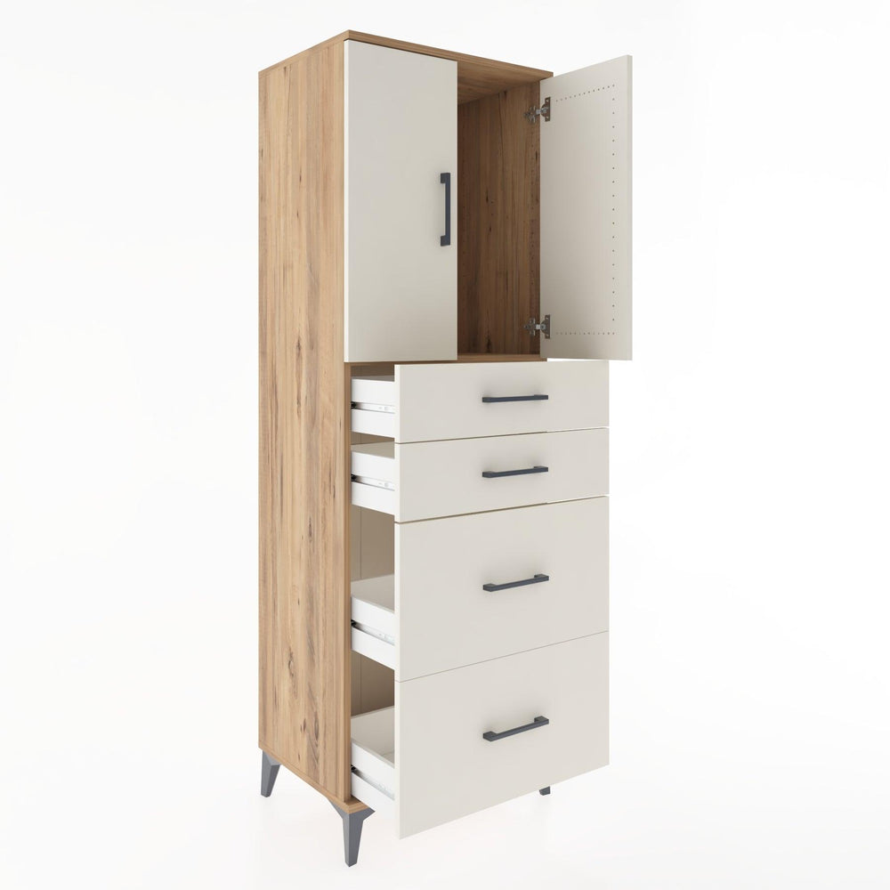 Woodntry Modular Cabinet Pine 60x44x170 cm with Doors and Drawers KC19-3
