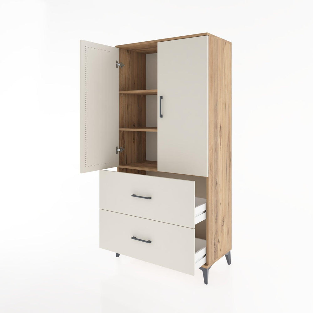 Woodntry Modular Cabinet Pine 88x44x170 cm with Doors and Drawers KC21-3