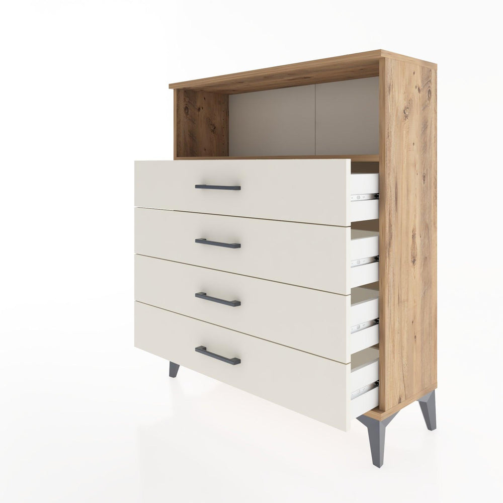 Woodntry Modular Dresser Pine 88x30x94 cm with Drawers and Shelves CR19-3