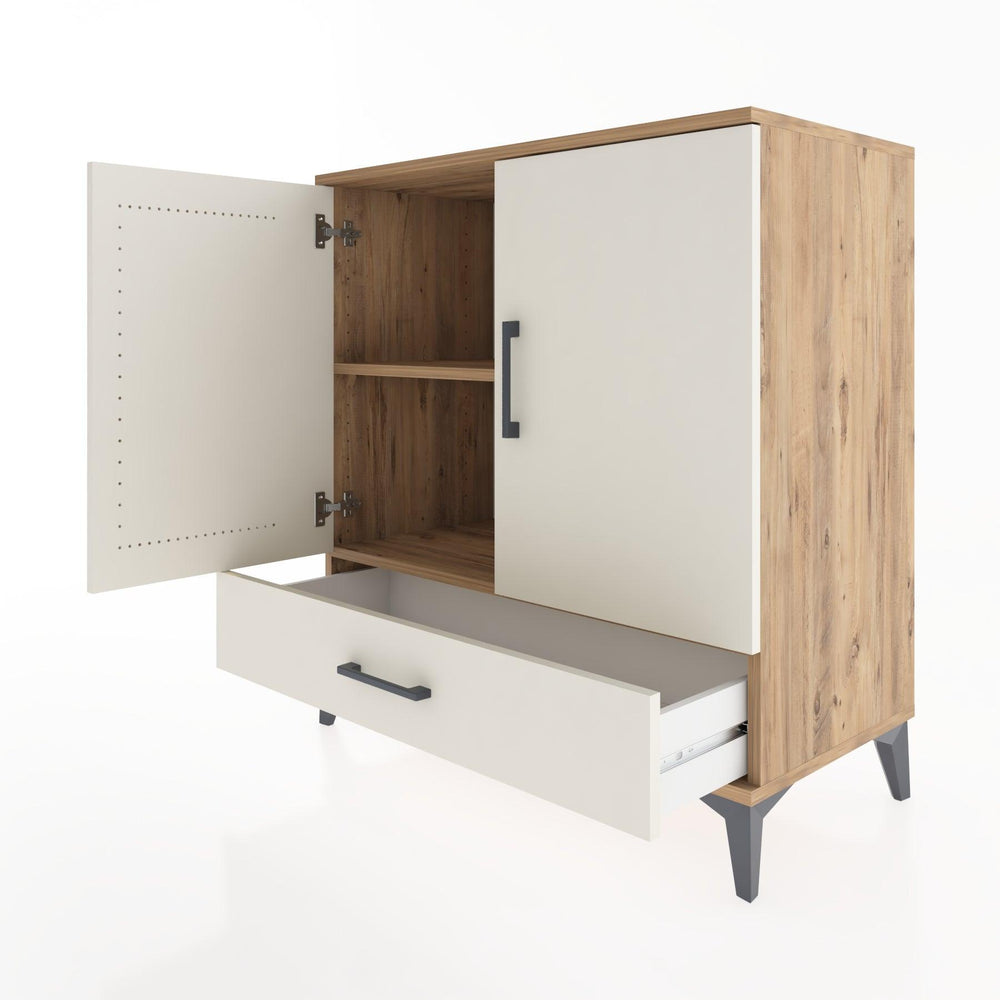 Woodntry Modüler Şifonyer Çam 88x44x84 cm Kapaklı ve Çekmeceli KC72-3