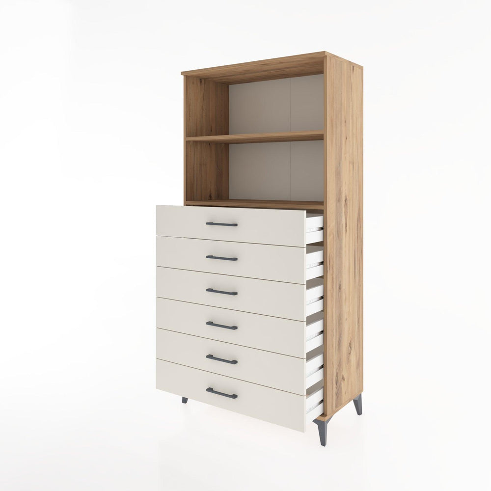 Woodntry Modular Cabinet Pine 88x44x170 cm with Drawers and Shelves CR34-3