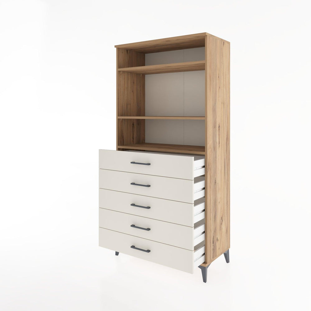 Woodntry Modular Cabinet Pine 88x44x170 cm with Drawers and Shelves CR35-3