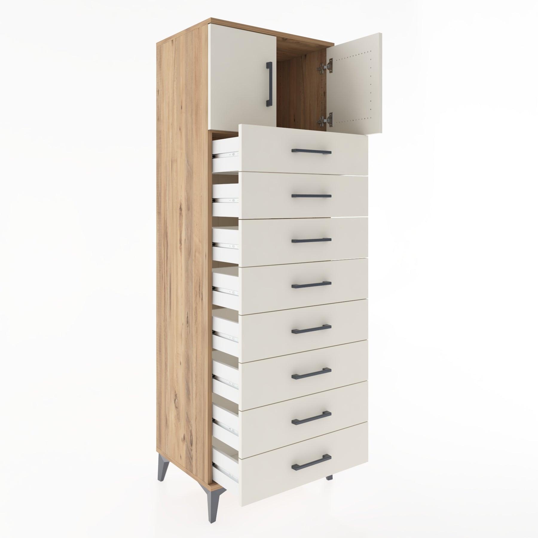 Woodntry Modular Cabinet Pine 60x44x170 cm with Doors and Drawers KC1-3