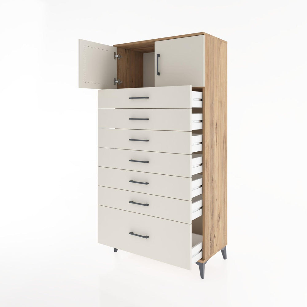 Woodntry Modular Cabinet Pine 88x44x170 cm with Doors and Drawers KC10-3