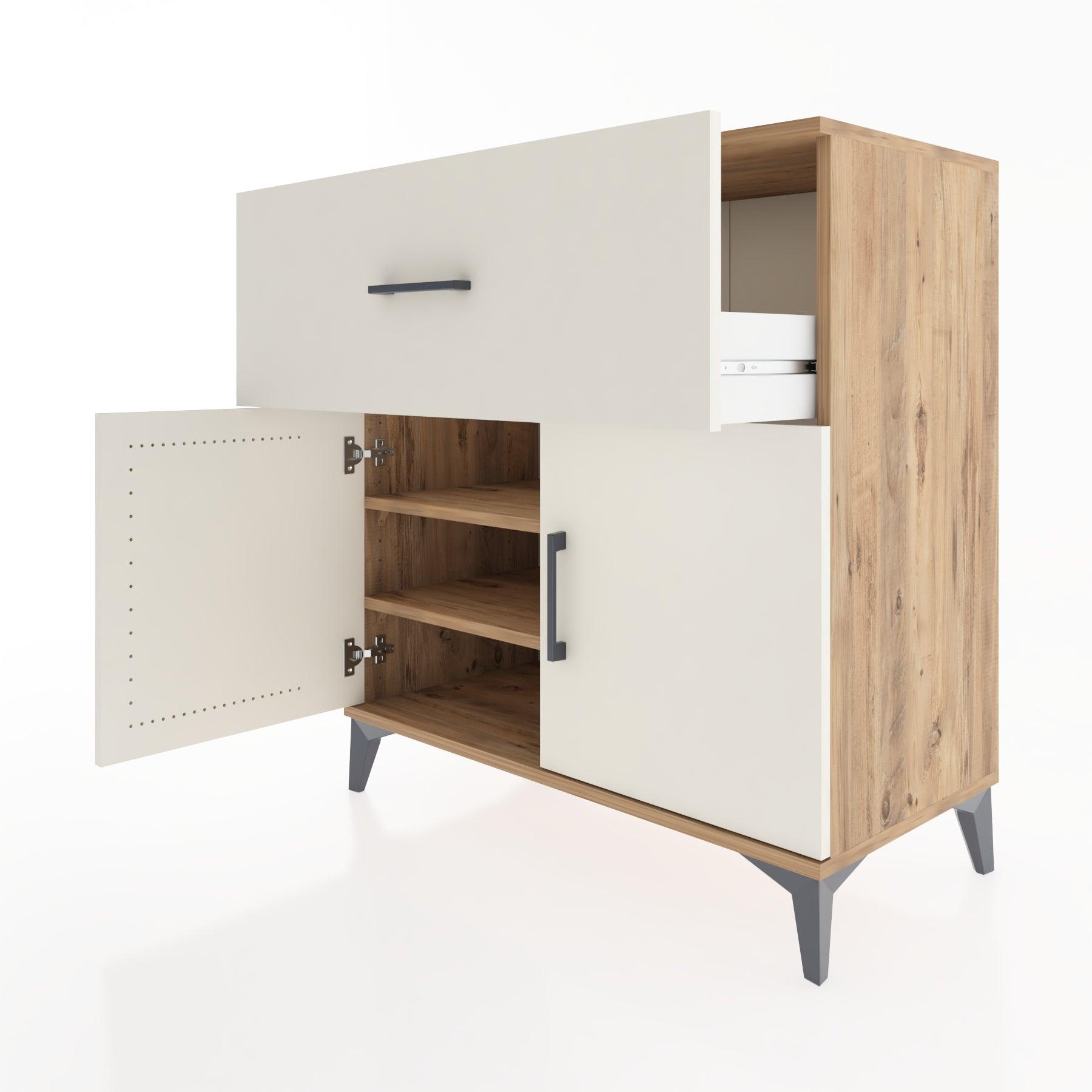 Woodntry Modular Dresser Pine 88x44x84 cm with Cover and Drawer KC49-3