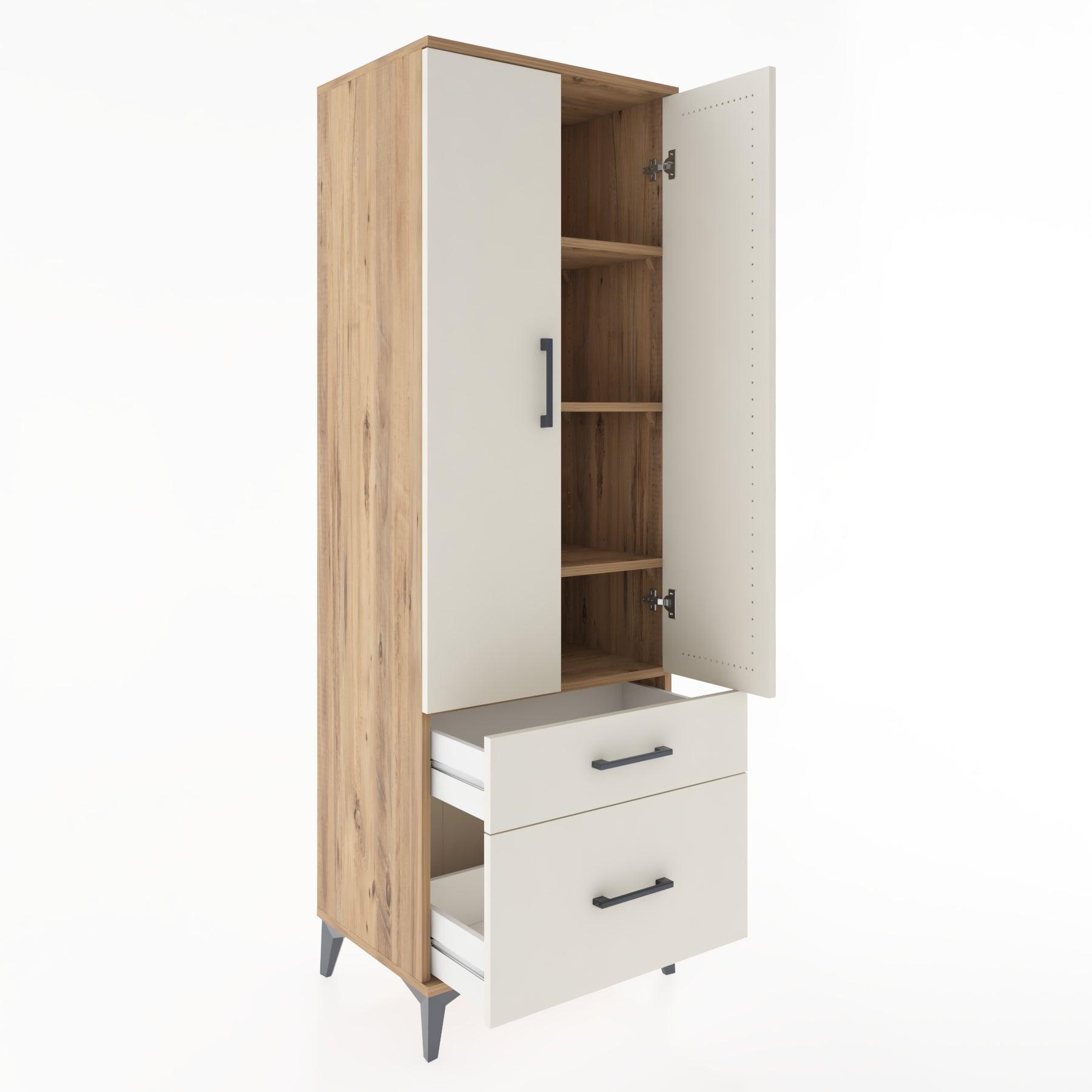 Woodntry Modular Cabinet Pine 60x44x170 cm with Doors and Drawers KC15-3