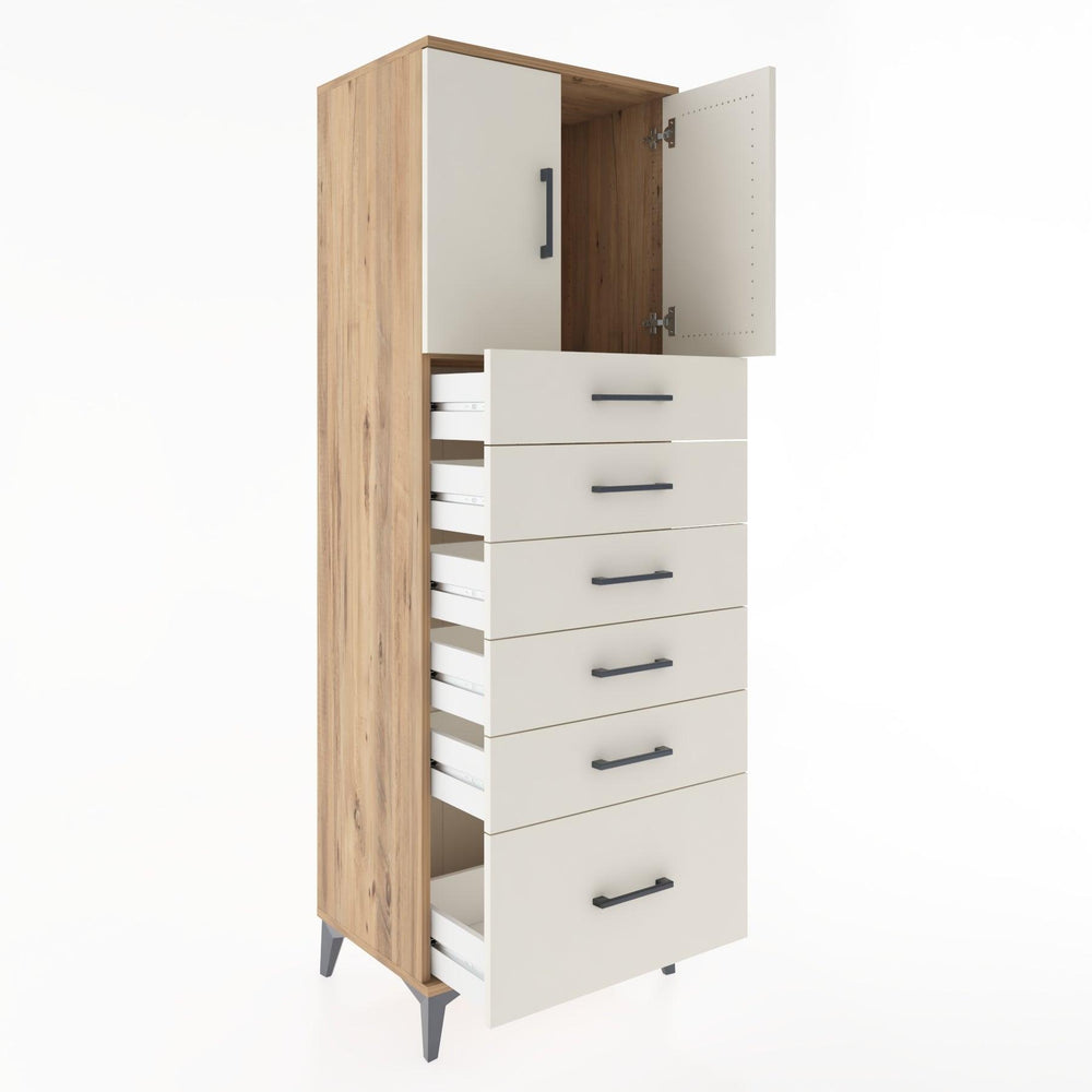 Woodntry Modular Cabinet Pine 60x44x170 cm with Doors and Drawers KC11-3