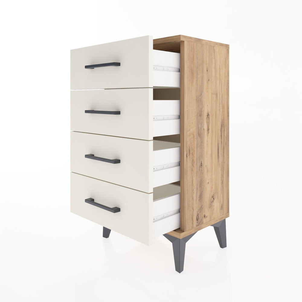 Woodntry Modüler Komodin 4 Çekmeceli 44x30x68 cm Çam - Woodntry