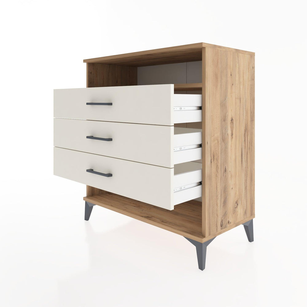 Woodntry Modüler Şifonyer Çam 88x44x84 cm Çekmeceli ve Raflı CR20-3