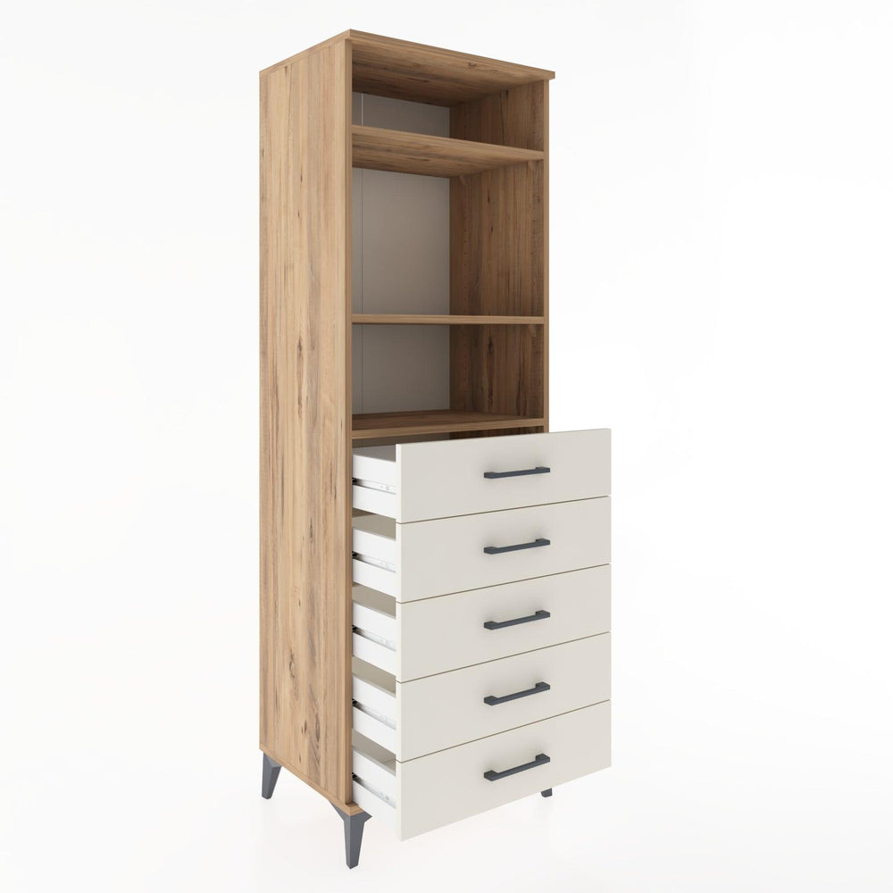 Woodntry Modular Cabinet Pine 60x44x170 cm with Drawers and Shelves CR35-3