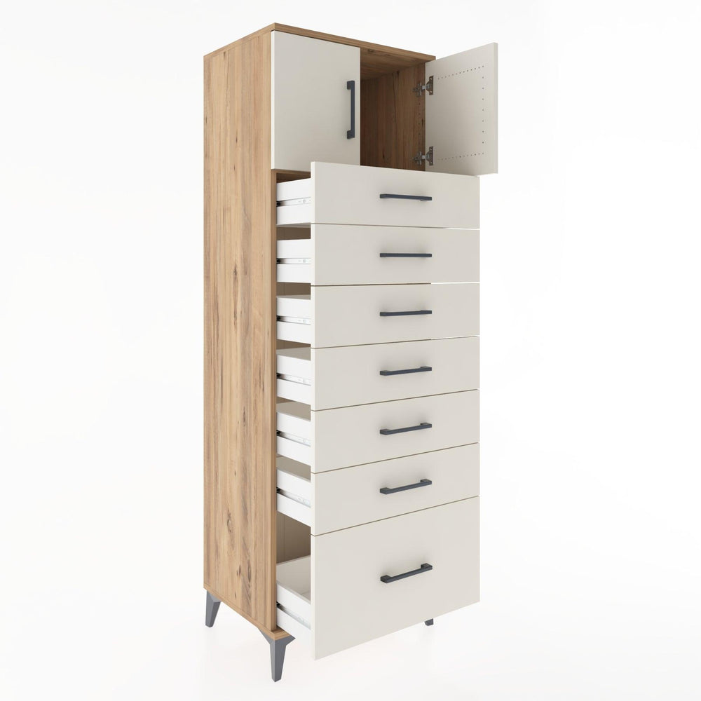 Woodntry Modular Cabinet Pine 60x44x170 cm with Doors and Drawers KC10-3