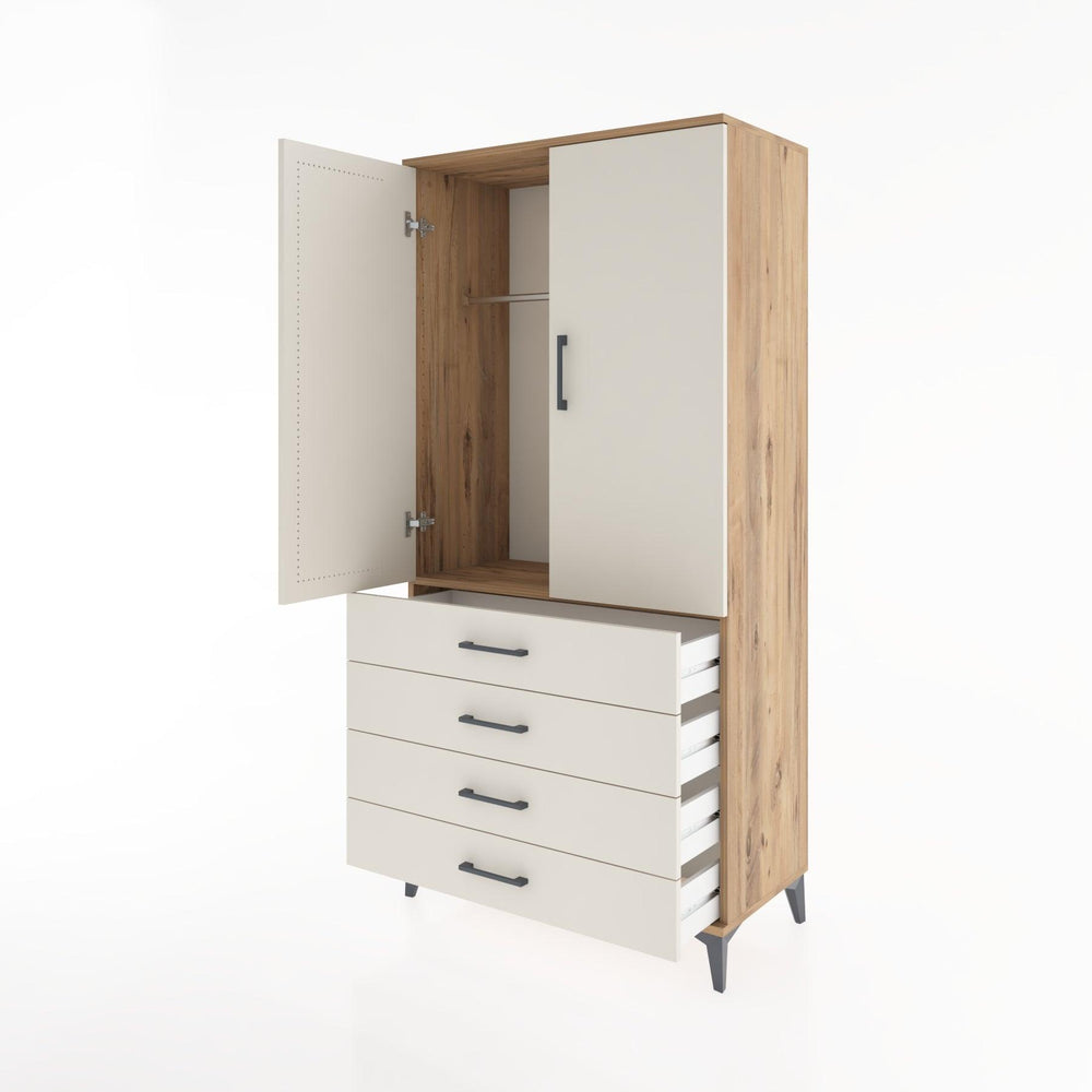 Woodntry Modular Cabinet Pine 88x44x170 cm with Doors and Drawers KC27-3