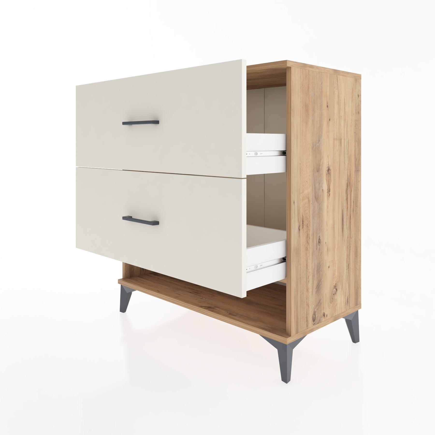 Woodntry Modüler Şifonyer Çam 88x44x84 cm Çekmeceli ve Raflı CR4-3