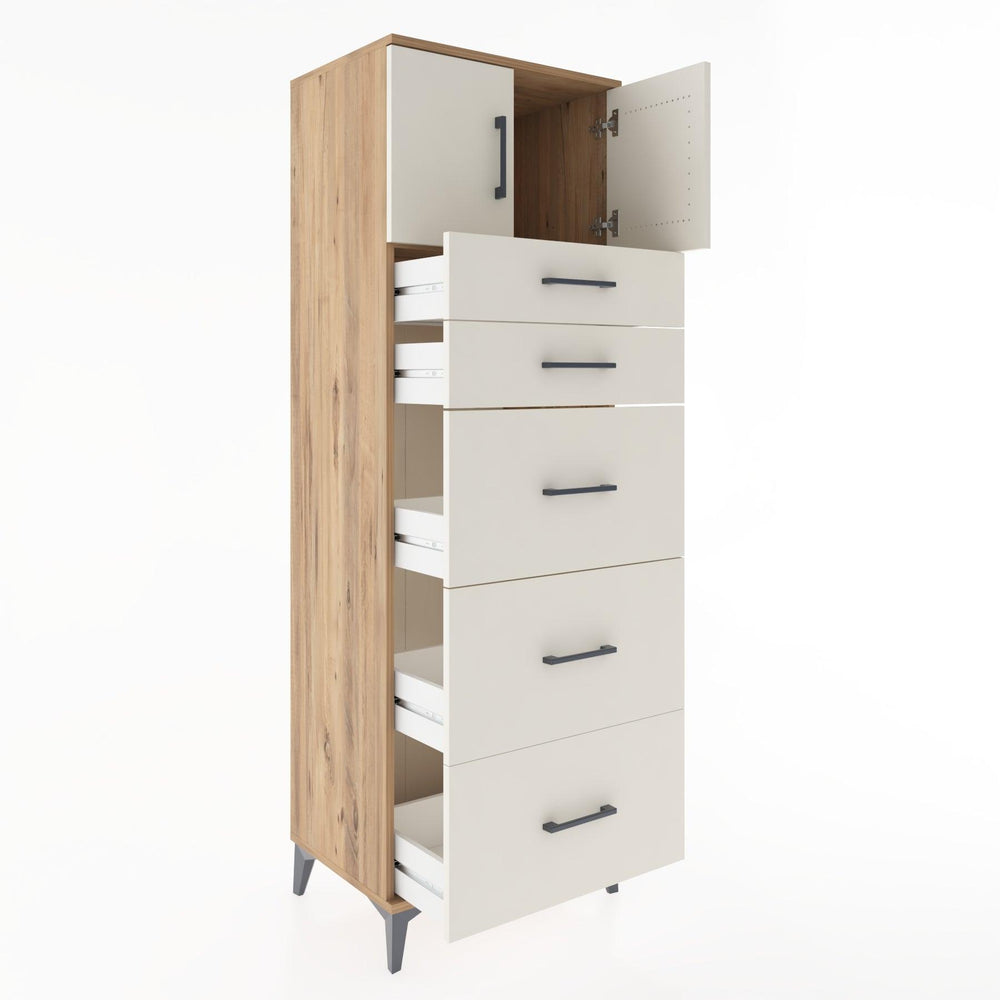 Woodntry Modular Cabinet Pine 60x44x170 cm with Doors and Drawers KC22-3