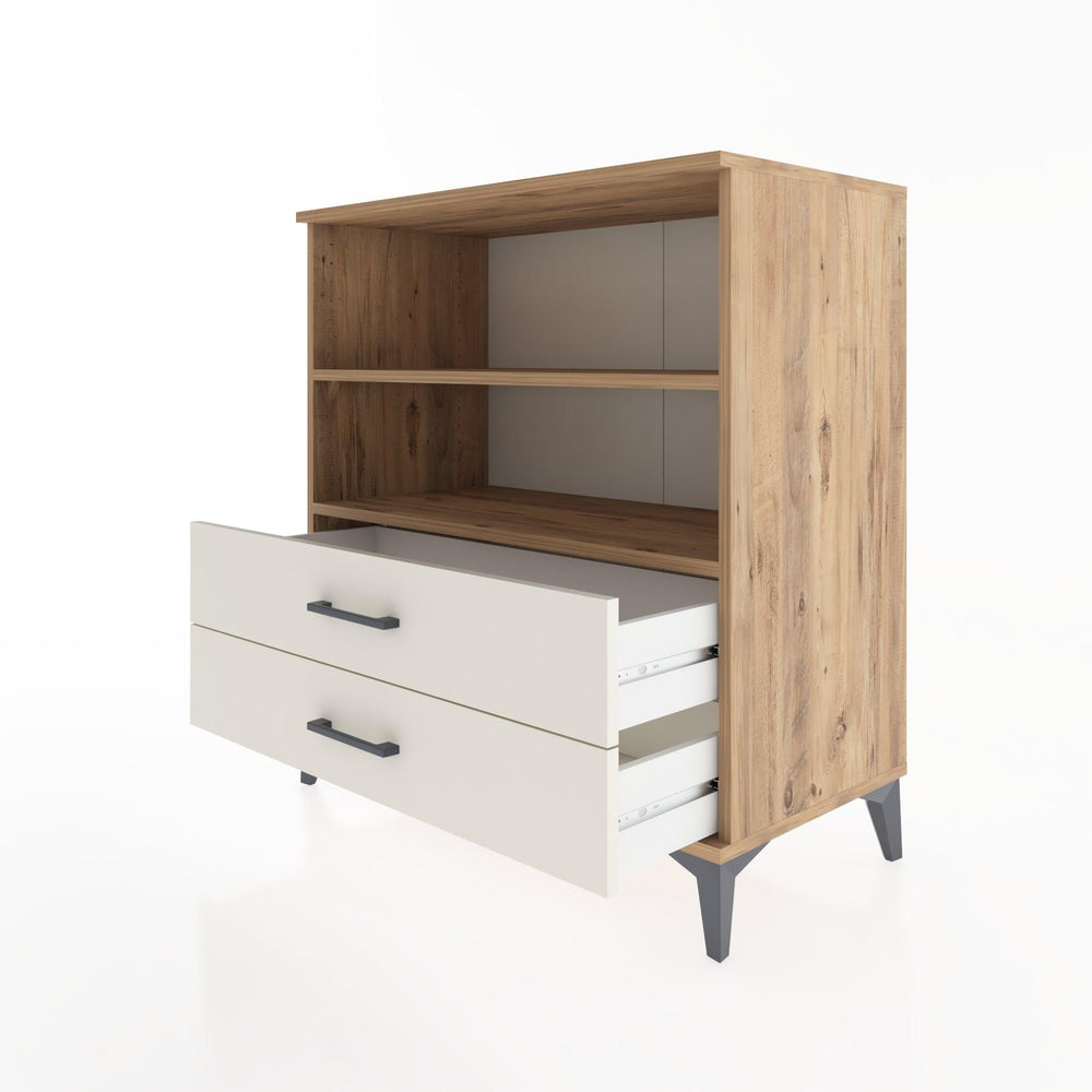 Woodntry Modüler Şifonyer Çam 88x44x84 cm Çekmeceli ve Raflı CR16-3