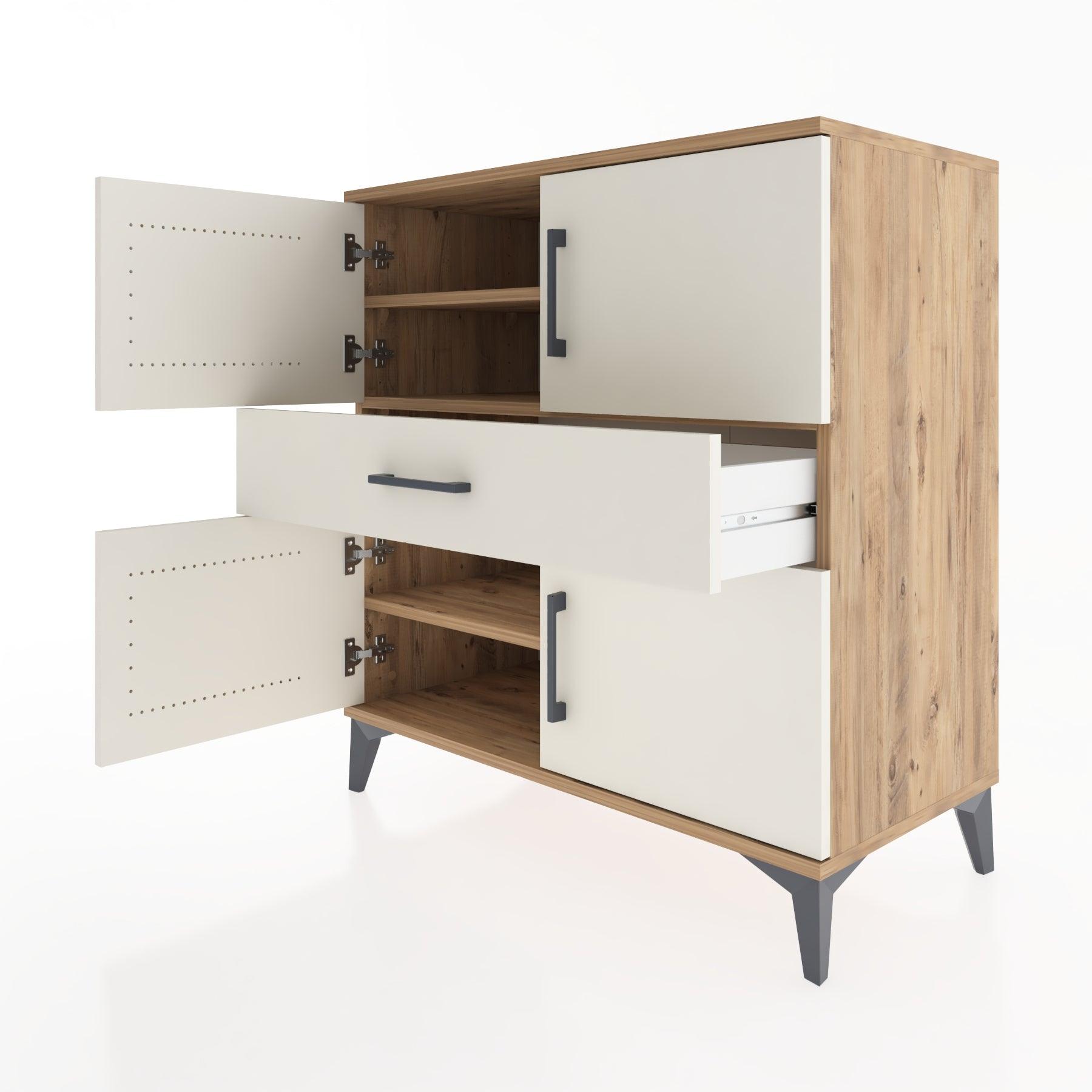 Woodntry Modular Dresser Pine 88x44x84 cm with Cover and Drawer KC101-3