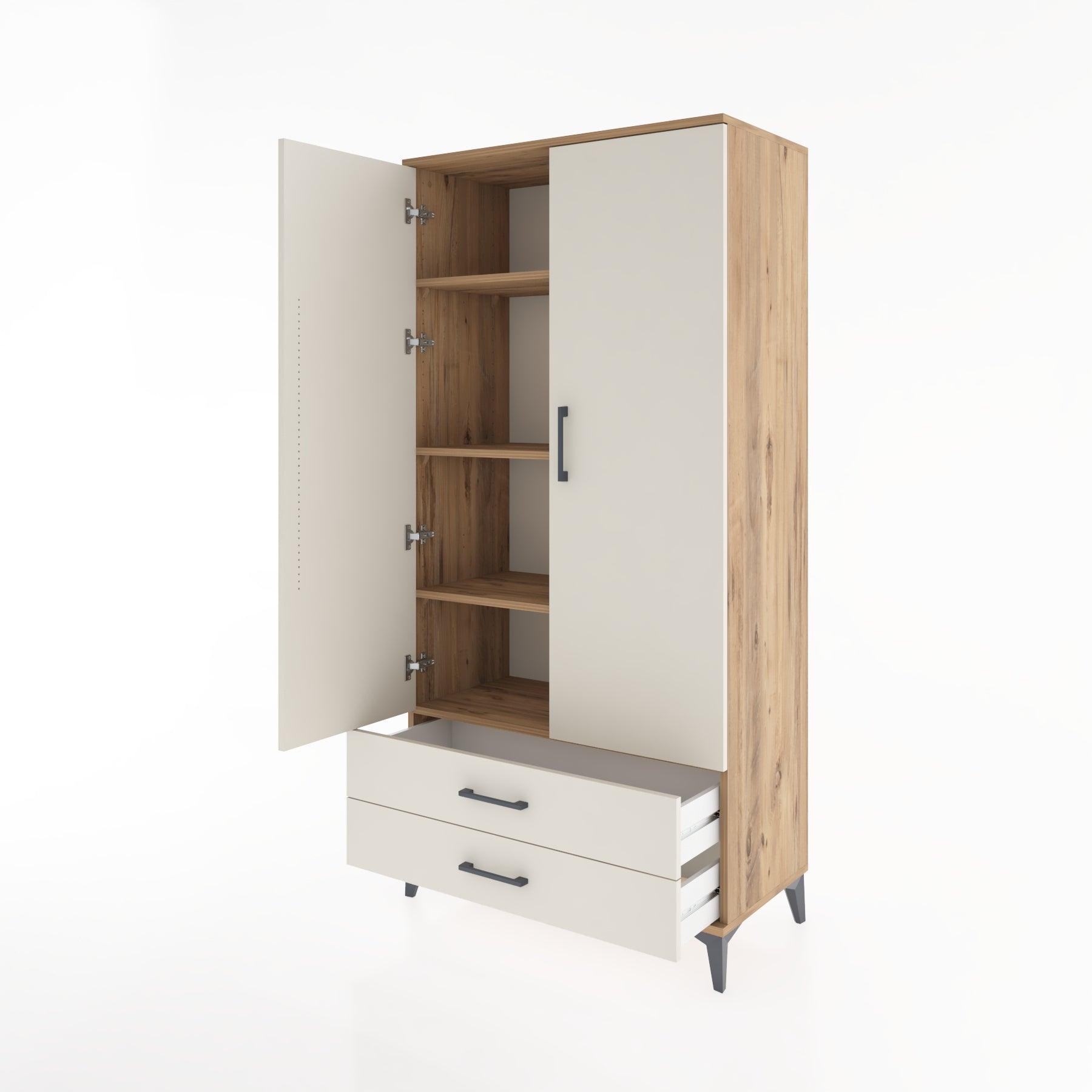 Woodntry Modular Cabinet Pine 88x44x170 cm with Doors and Drawers KC7-3