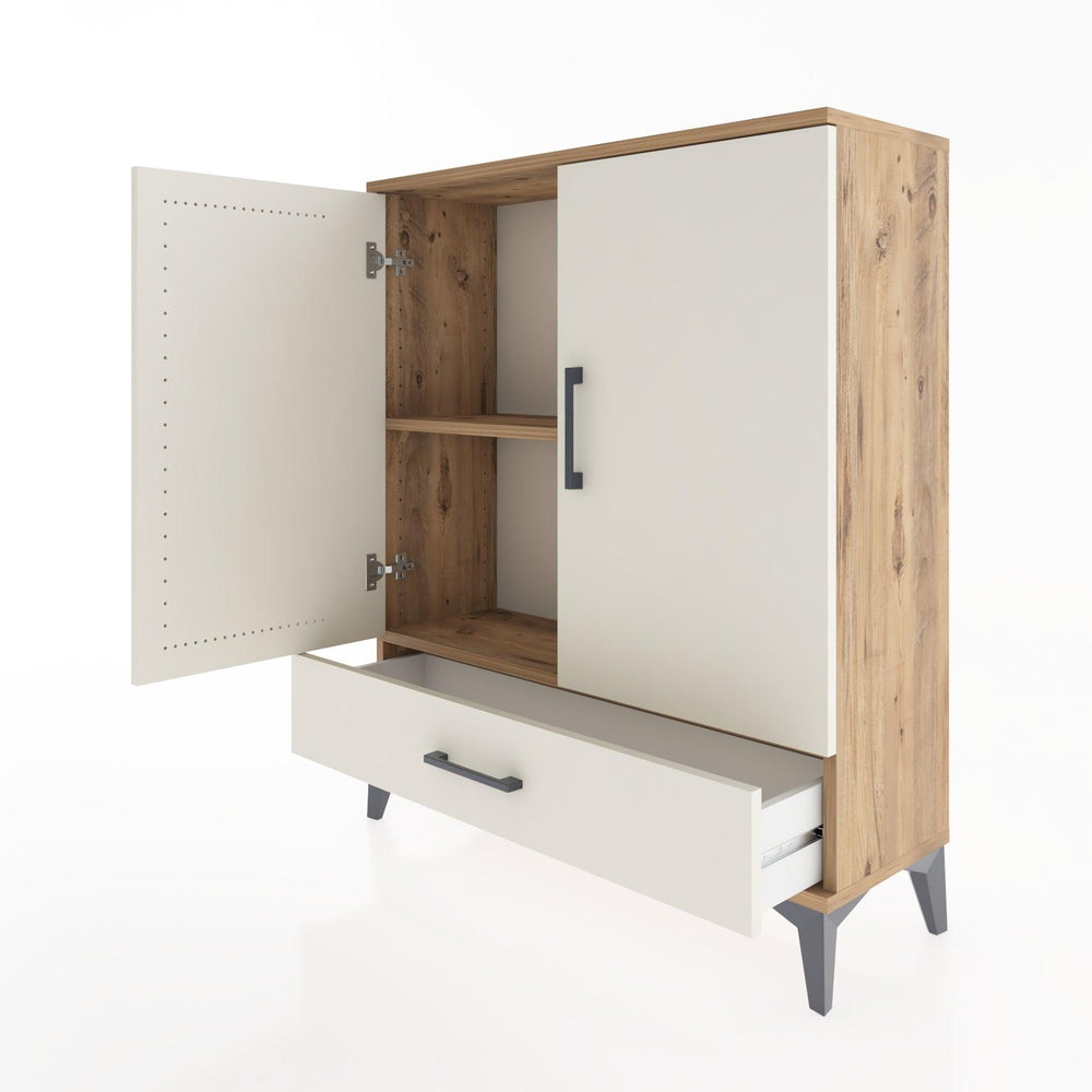 Woodntry Modüler Şifonyer Çam 88x30x94 cm Kapaklı ve Çekmeceli KC2-3