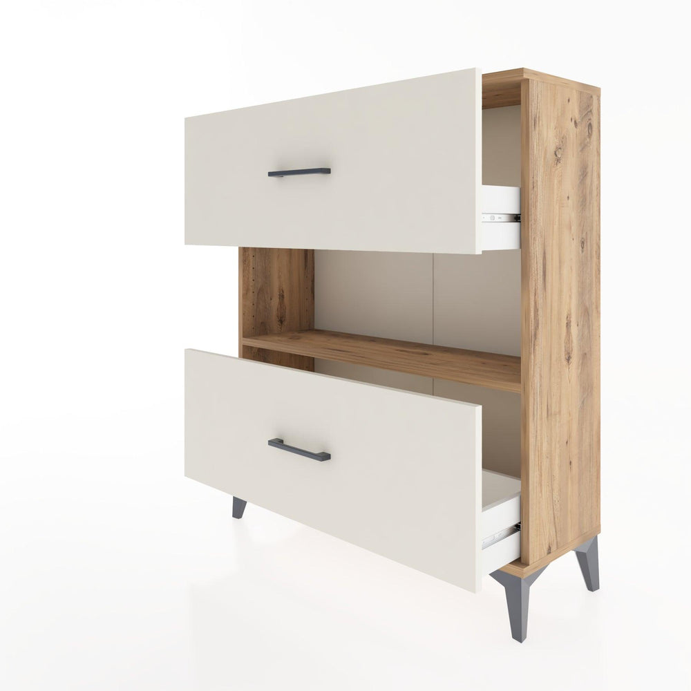 Woodntry Modüler Şifonyer Çam 88x30x94 cm Çekmeceli ve Raflı CR17-3