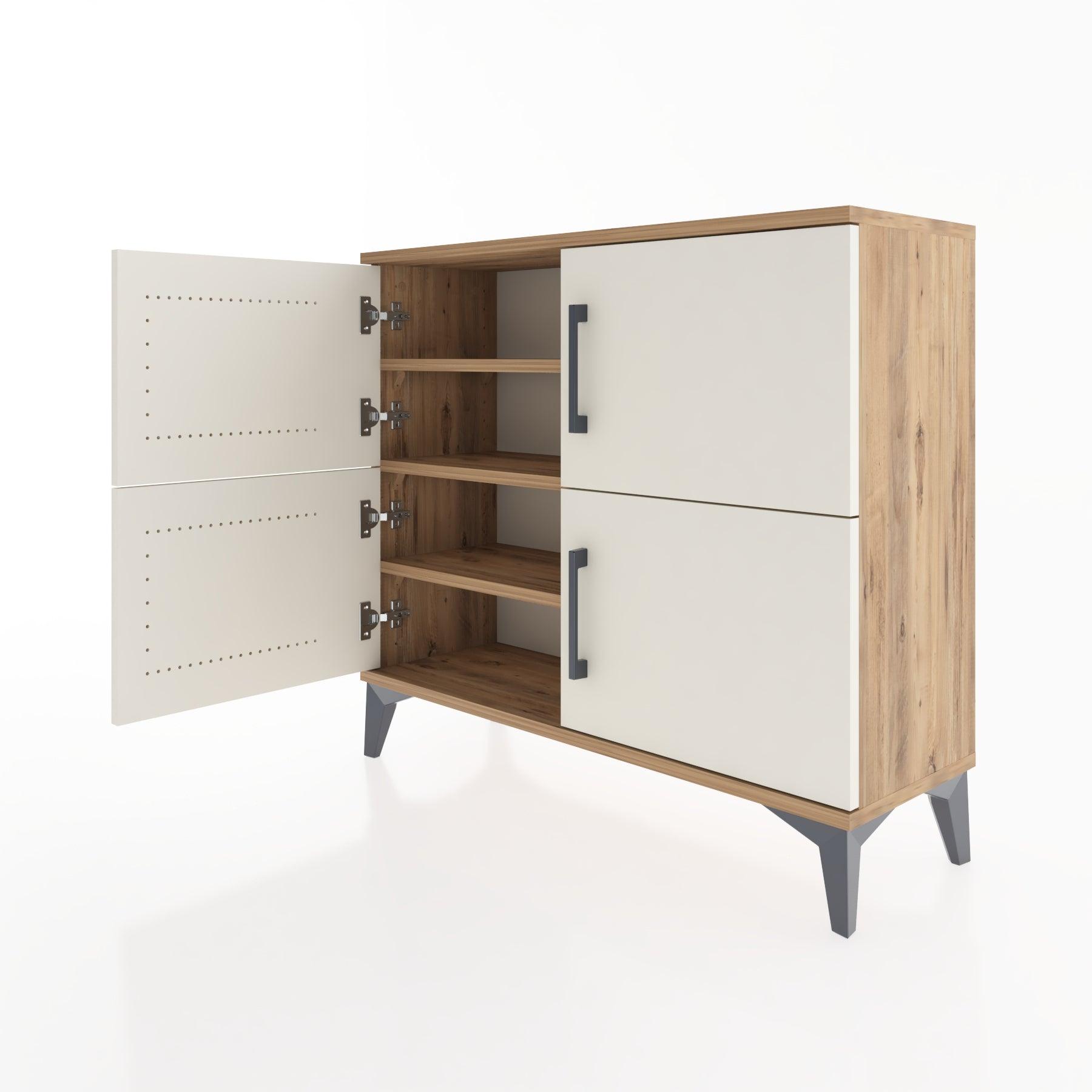 Woodntry Modüler Şifonyer Dört Kapaklı 88x30x68 cm Çam - Woodntry