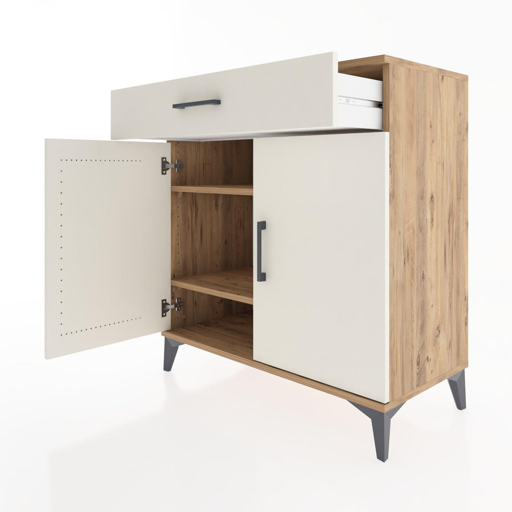 Woodntry Modüler Şifonyer Çam 88x44x84 cm Kapaklı ve Çekmeceli KC79-3