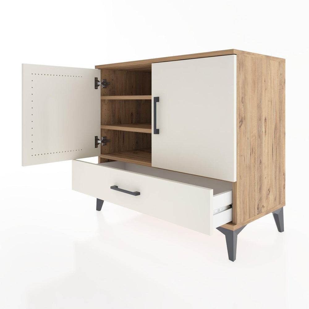 Woodntry Modüler Şifonyer Çam 88x44x68 cm Kapaklı ve Çekmeceli KC1-3