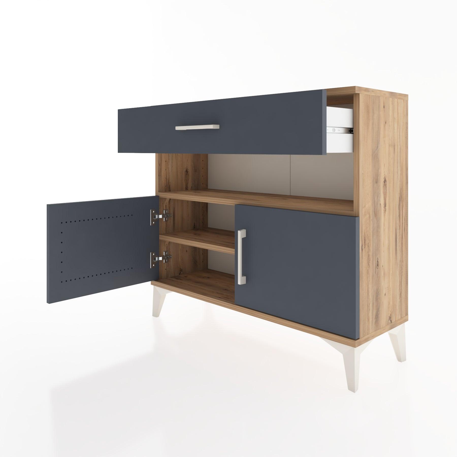 Woodntry Modüler Şifonyer Çekmece ve Kapaklı T1 88x30x94 cm Çam - Woodntry