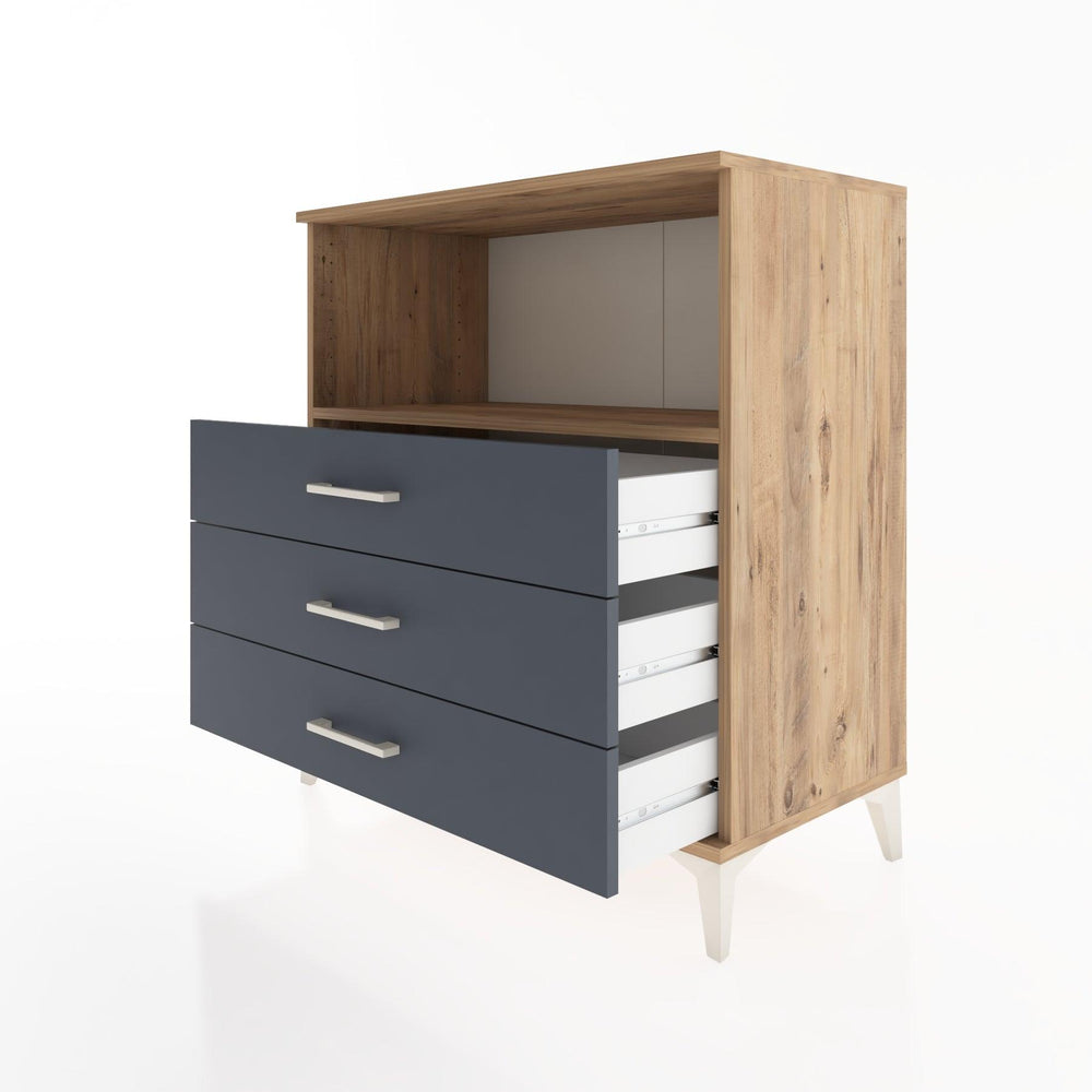 Woodntry Modüler Şifonyer Çam 88x44x84 cm Çekmeceli ve Raflı CR18-3