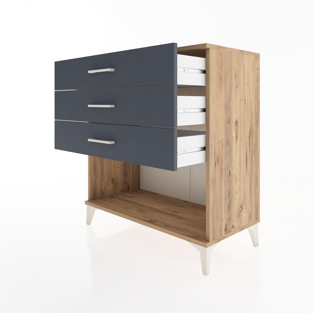 Woodntry Modüler Şifonyer Çam 88x44x84 cm Çekmeceli ve Raflı CR11-3