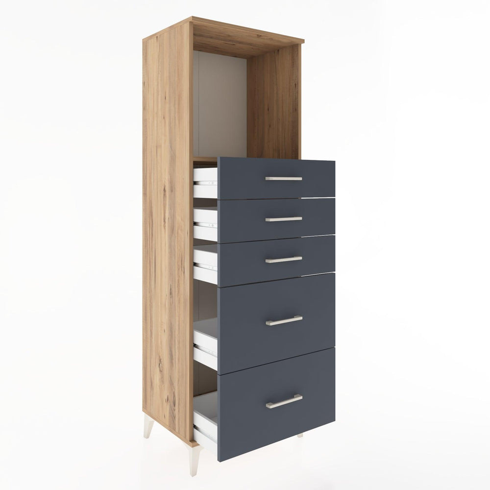 Woodntry Modüler Dolap Çam 60x44x170 cm Çekmeceli ve Raflı CR45-3