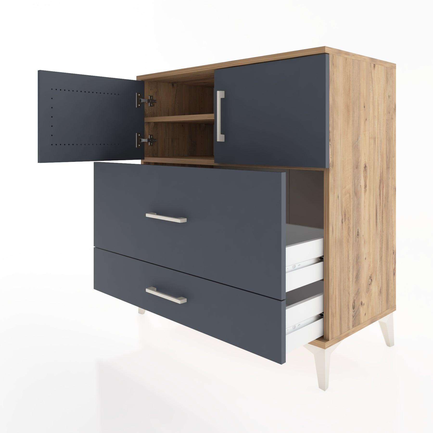 Woodntry Modular Dresser Pine 88x44x84 cm with Cover and Drawer KC113-3